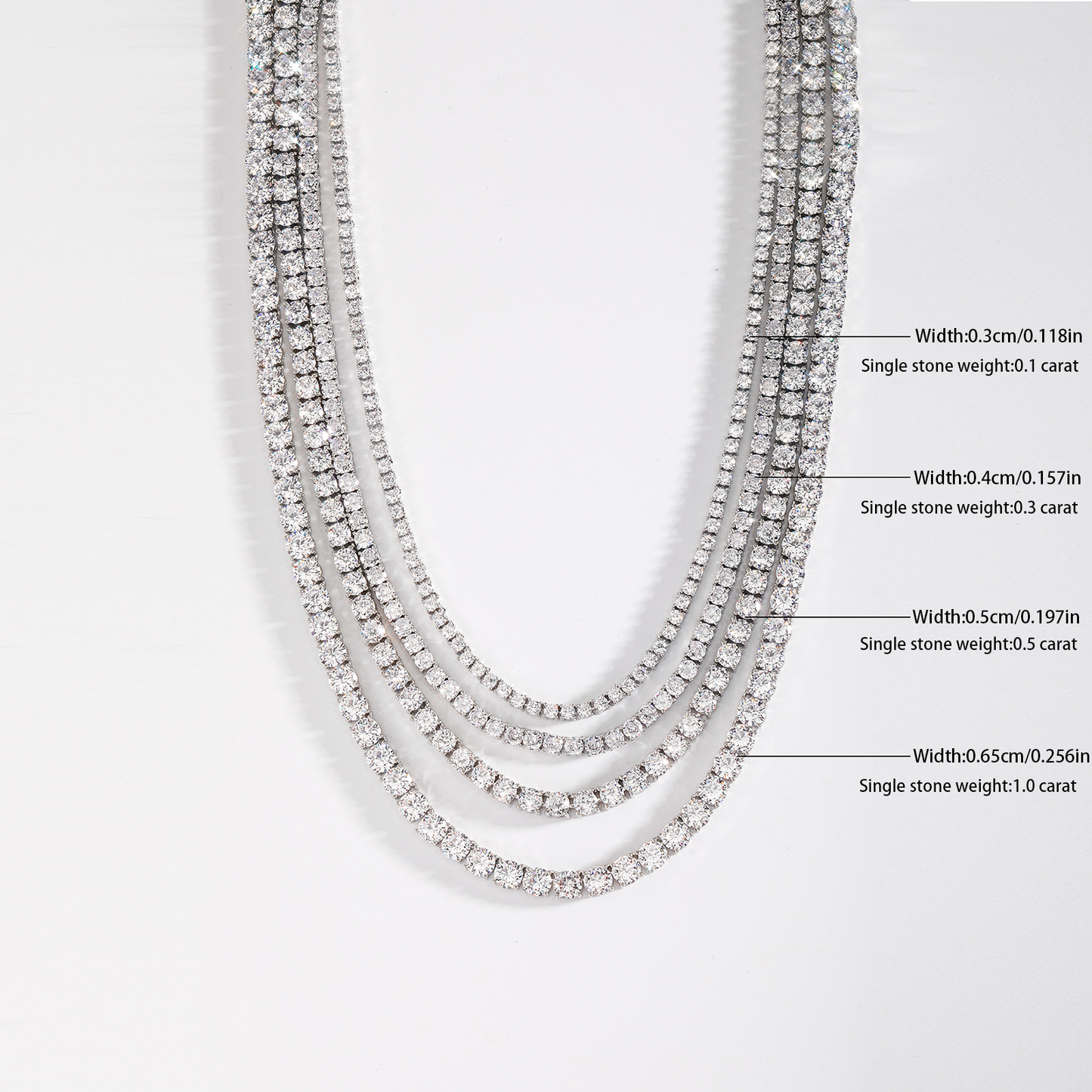 Moissanite Tennis Chain - Silver