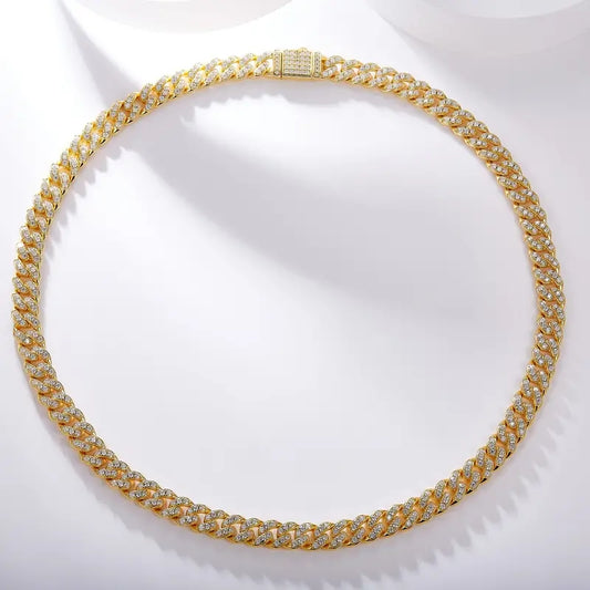 Moissanite Cuban Chain - Gold