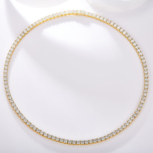 Moissanite Tennis Chain - Gold