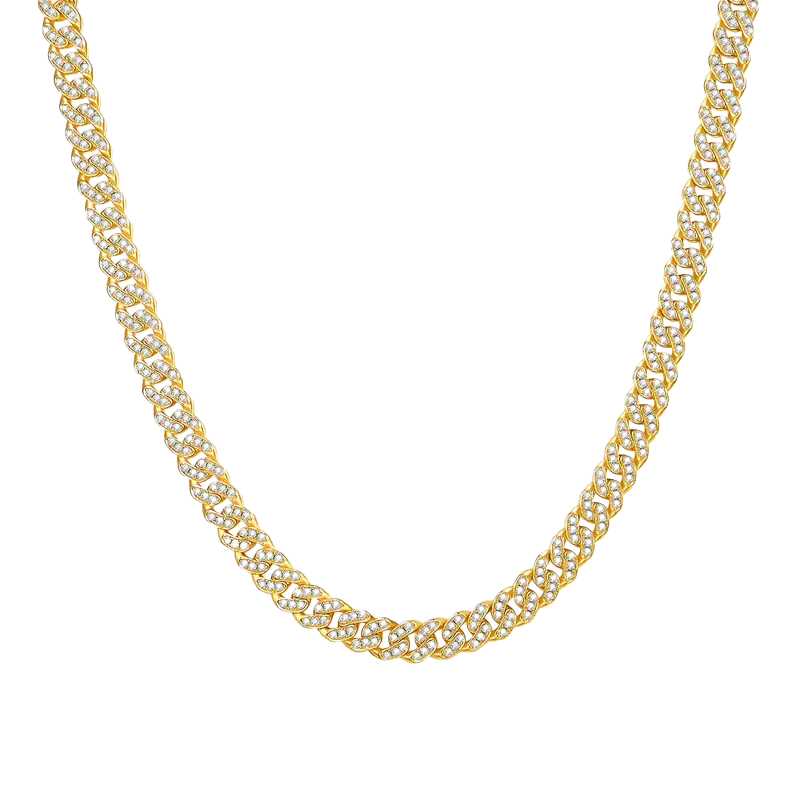 Moissanite Cuban Chain - Gold