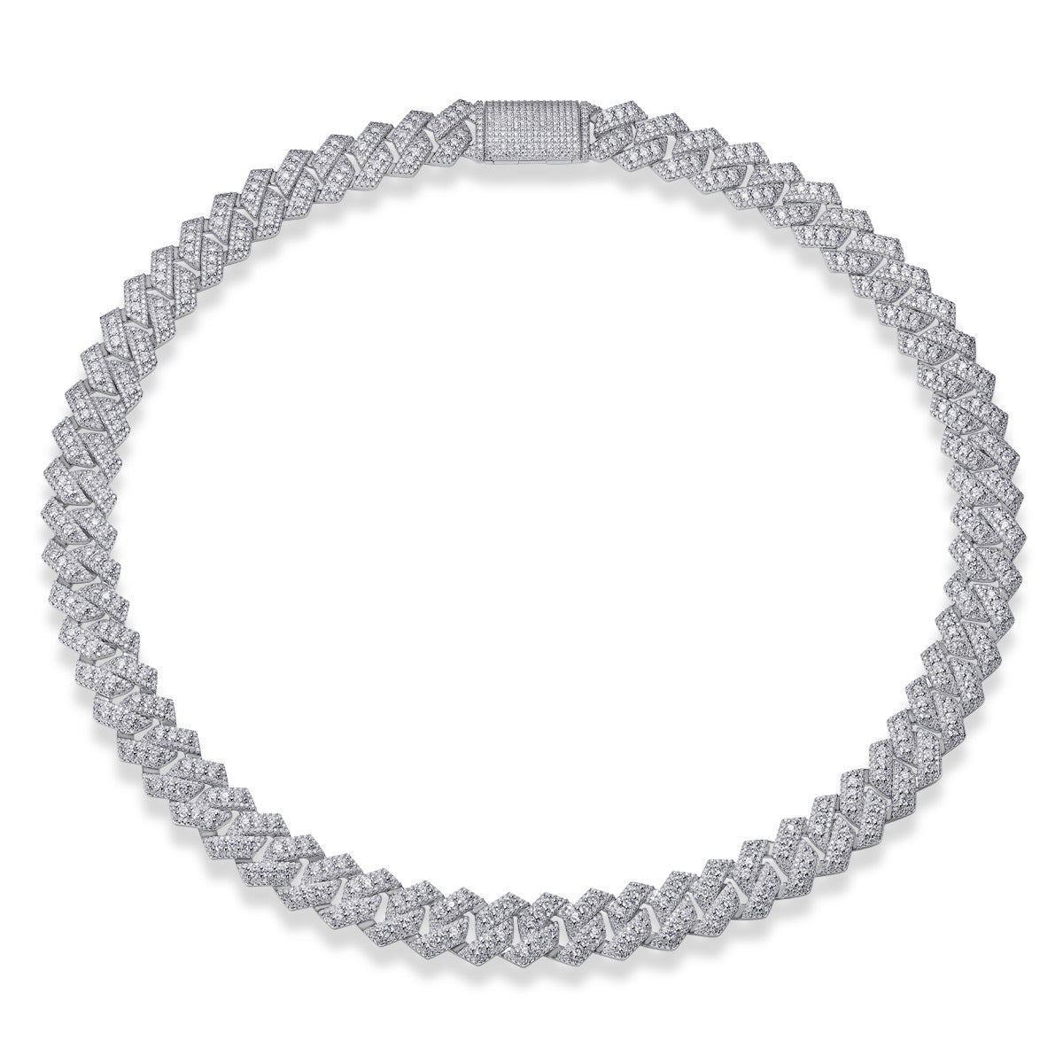 Miami Moissanite Cuban Chain - Silver