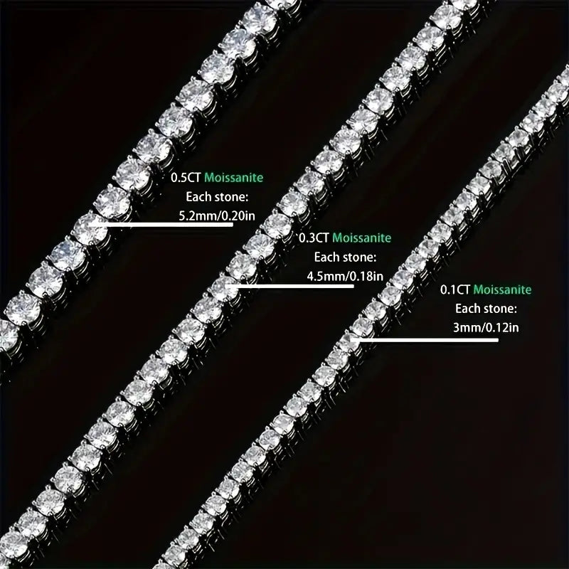 Moissanite Tennis Chain - Silver