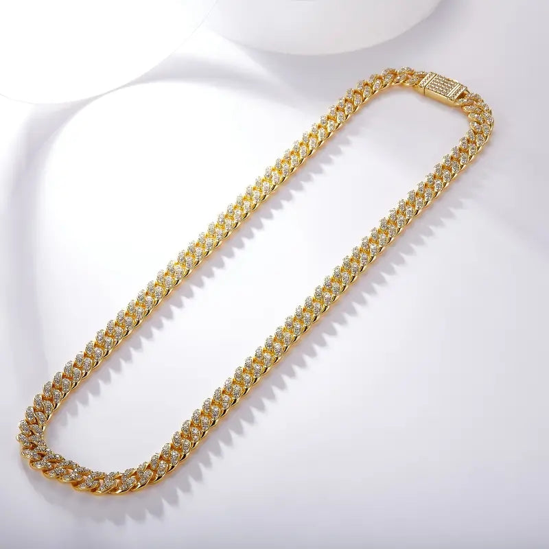 Moissanite Cuban Chain - Gold